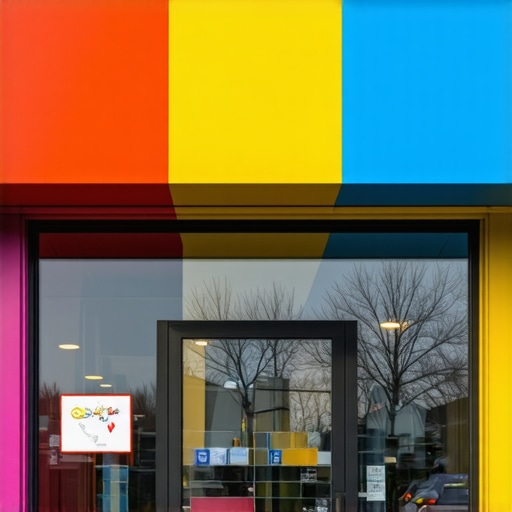 Modern Indianapolis storefront with Google Maps overlay