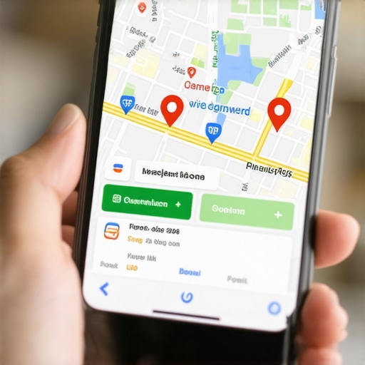 Smartphone showing Google Maps local business listings in Indianapolis.