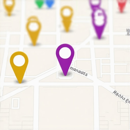 Map with business pins representing local SEO optimization in Indianapolis.