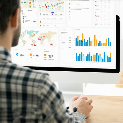 A person using SEO tools to analyze Indianapolis local search performance.